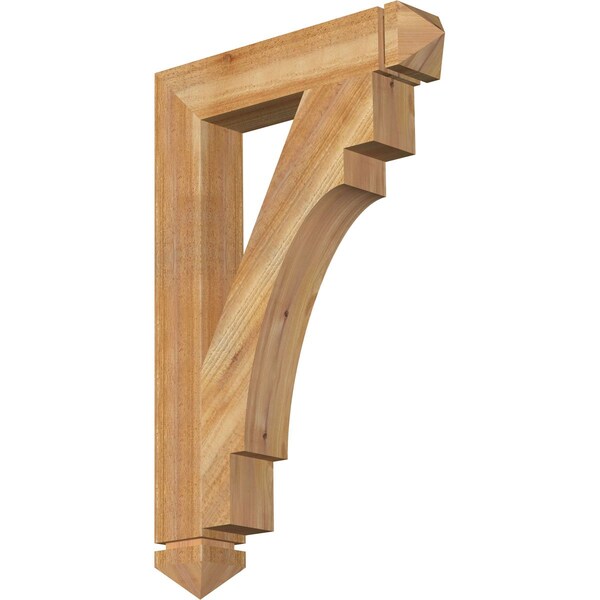 Ekena Millwork Merced Arts & Crafts Rough Sawn Bracket, Western Red Cedar, 4"W x 22"D x 34"H BKT04X22X34MRC03RWR - main